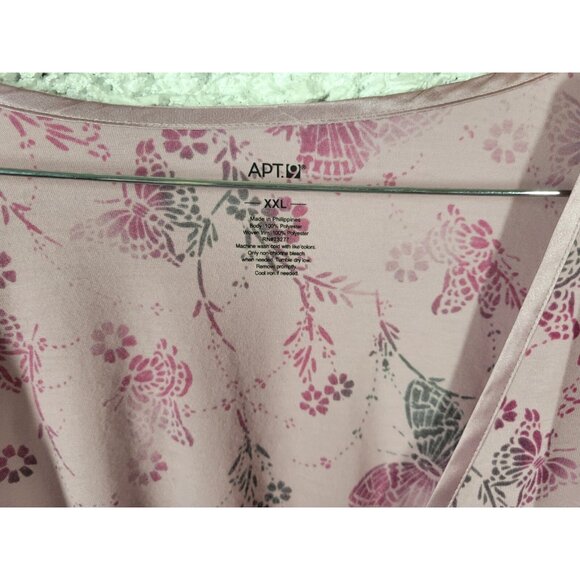 Apt 9 Intimates Womens Robe XXL Plus 3/4 Sleeve Butterflies Lavender C19E - Picture 9 of 10